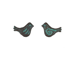 Mykonos Copper (plated) Patina Little Birdie 9x13mm