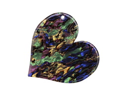 Zola Elements Abalone w/ Black Backing Acetate Heart Focal 35mm
