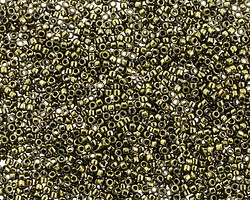 TOHO Gold Lustered Dark Antique Bronze Round 15/0 Seed Bead