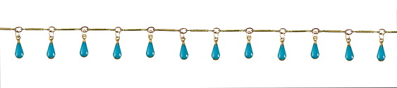 Zola Elements Brass Bar Chain w/ Turquoise Teardrops