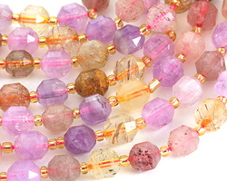 Rainbow Rutilated Quartz Energy Tube 8x7mm