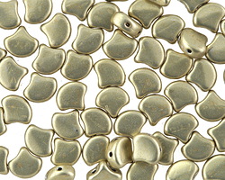 Matubo Czech Glass ColorTrends: Sueded Gold Cloud Dream 2-Hole Ginkgo Leaf 7.5mm