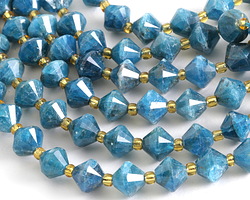 Pacific Blue Apatite (A) Faceted Bicone 8mm