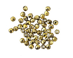 Czech Glass Antique Gold Fire Polished Round 3mm