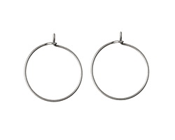 Antique Silver (plated) Hoop Earwire 20mm