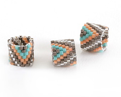 Palm Beach Chevron 9x10mm Miyuki Woven Seed Bead Tube for 12mm Interchangeable Focal