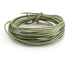 Metallic Juniper Round Leather Cord 2mm, 32 feet