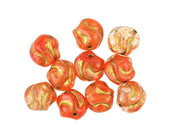Czech Glass Crystal & Hyacinth Swirl w/ Gold Twisted Round 8mm