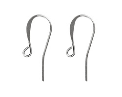 Antique Silver (plated) Shepherds Hook Earwire w/ Loop 10x26mm (100 pieces)