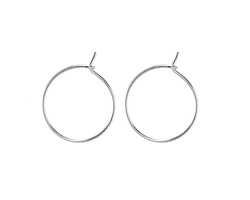 Silver (plated) Hoop Earwire 14mm