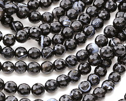 Black Sardonyx Faceted Round 6mm