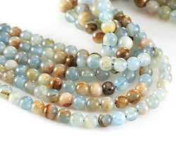 Argentina Banded Blue Calcite Round 6mm