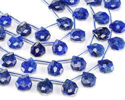 Lapis (Dyed) Microfaceted Diamond Pear Teardrop 13x14-15mm
