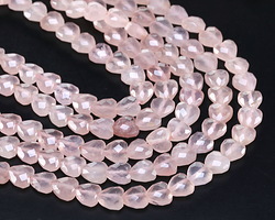 Madagascar Rose Quartz (A) Microfaceted Heart 8mm