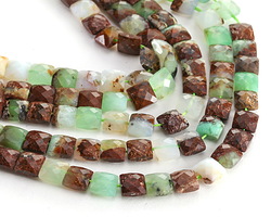 Australian Chrysoprase Microfaceted Square 8mm