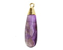Amethyst Faceted Puff Teardrop Focal w/ Gold Finish 9x28mm