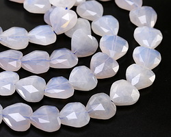 Blue Rose Quartz Faceted Heart 14mm