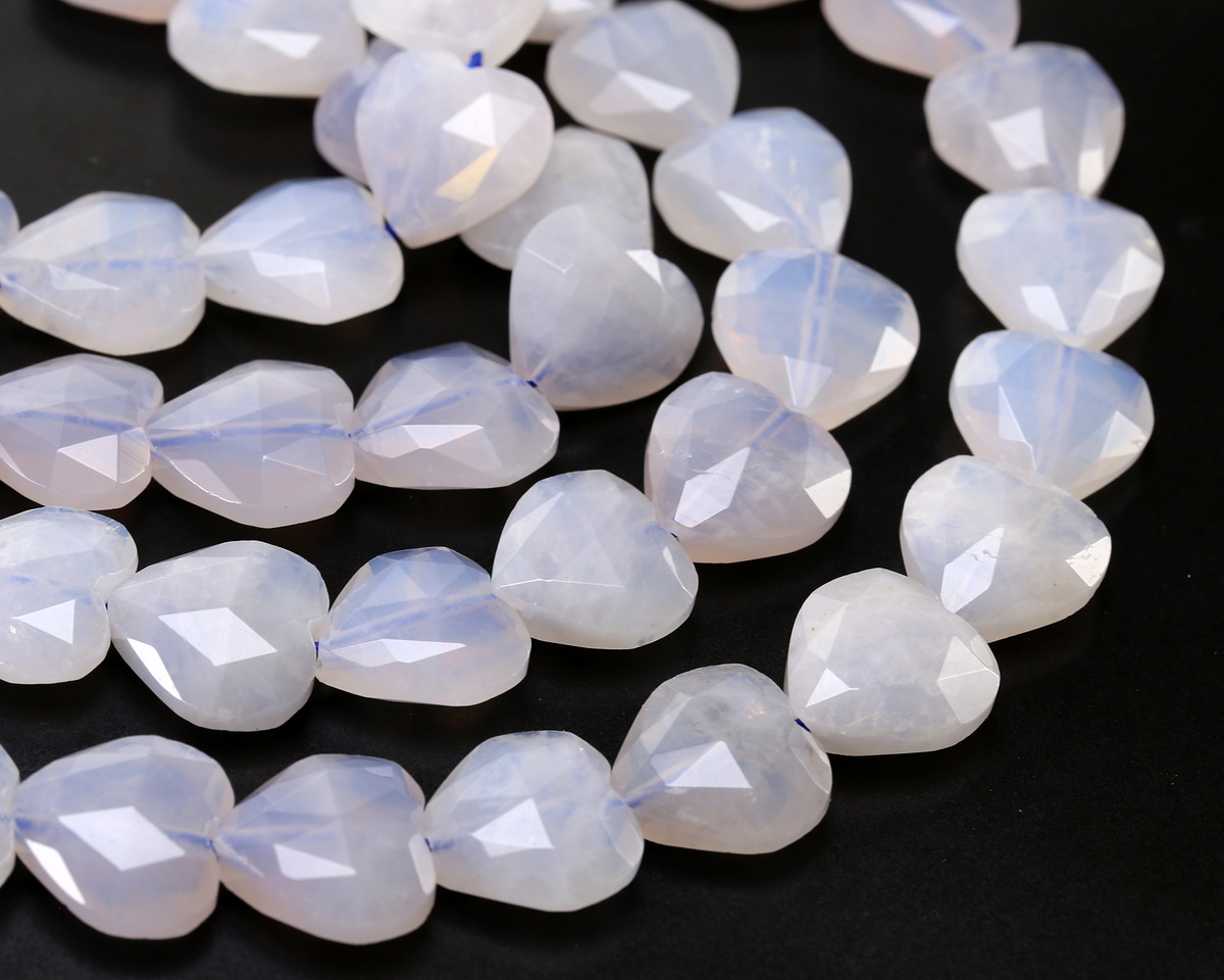 Blue Rose Quartz Faceted Heart 14mm