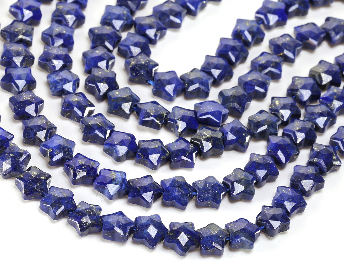 Lapis (dyed) Microfaceted Star 8mm