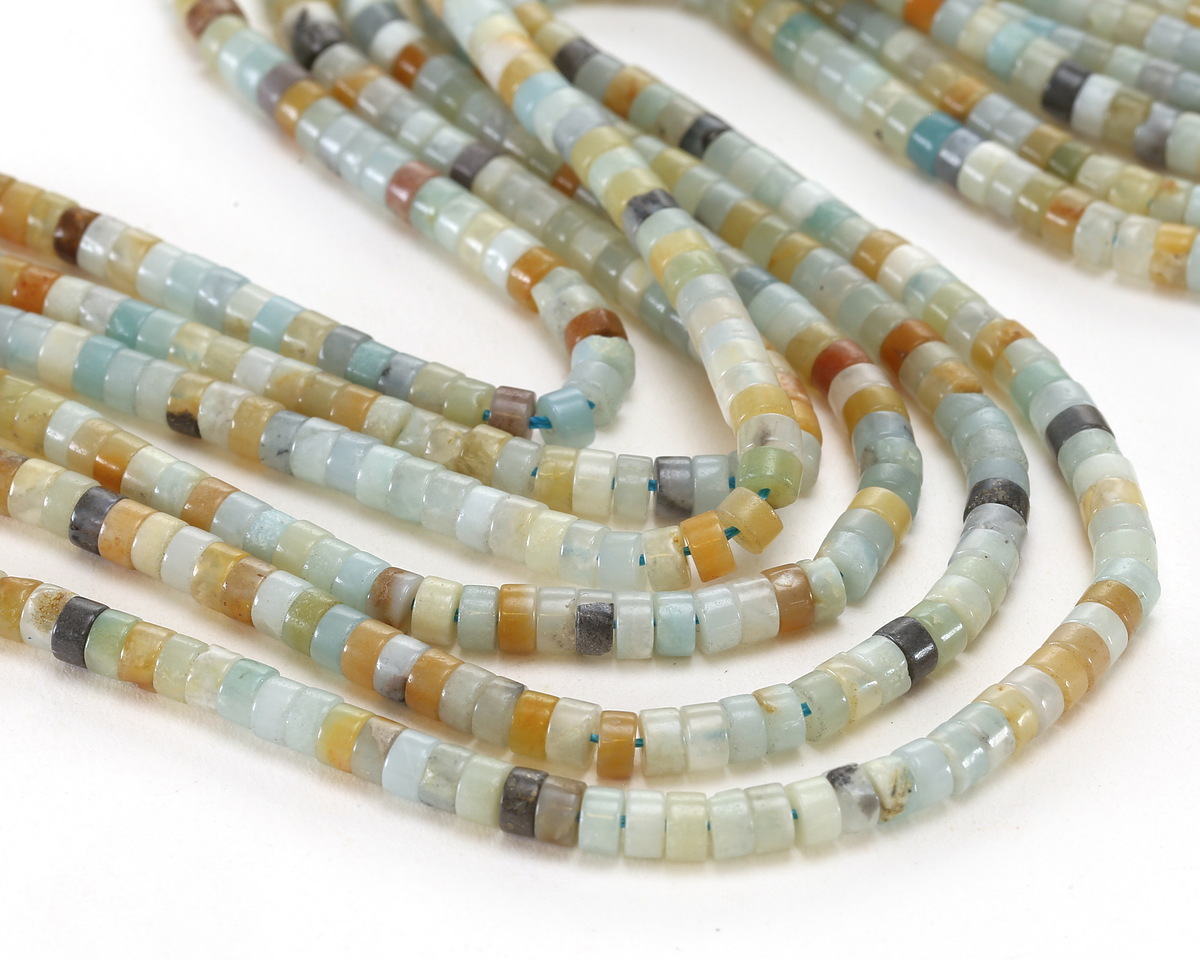 Black Gold Amazonite Heishi 2.5x4mm