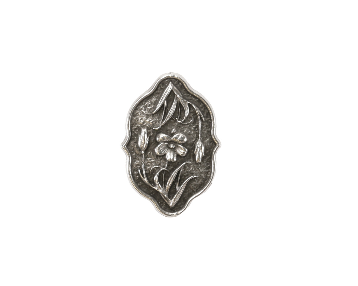 TierraCast Antique Silver (plated) Flower Button 13x18mm