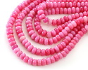 Hot Pink Agate Rondelle 5x8mm