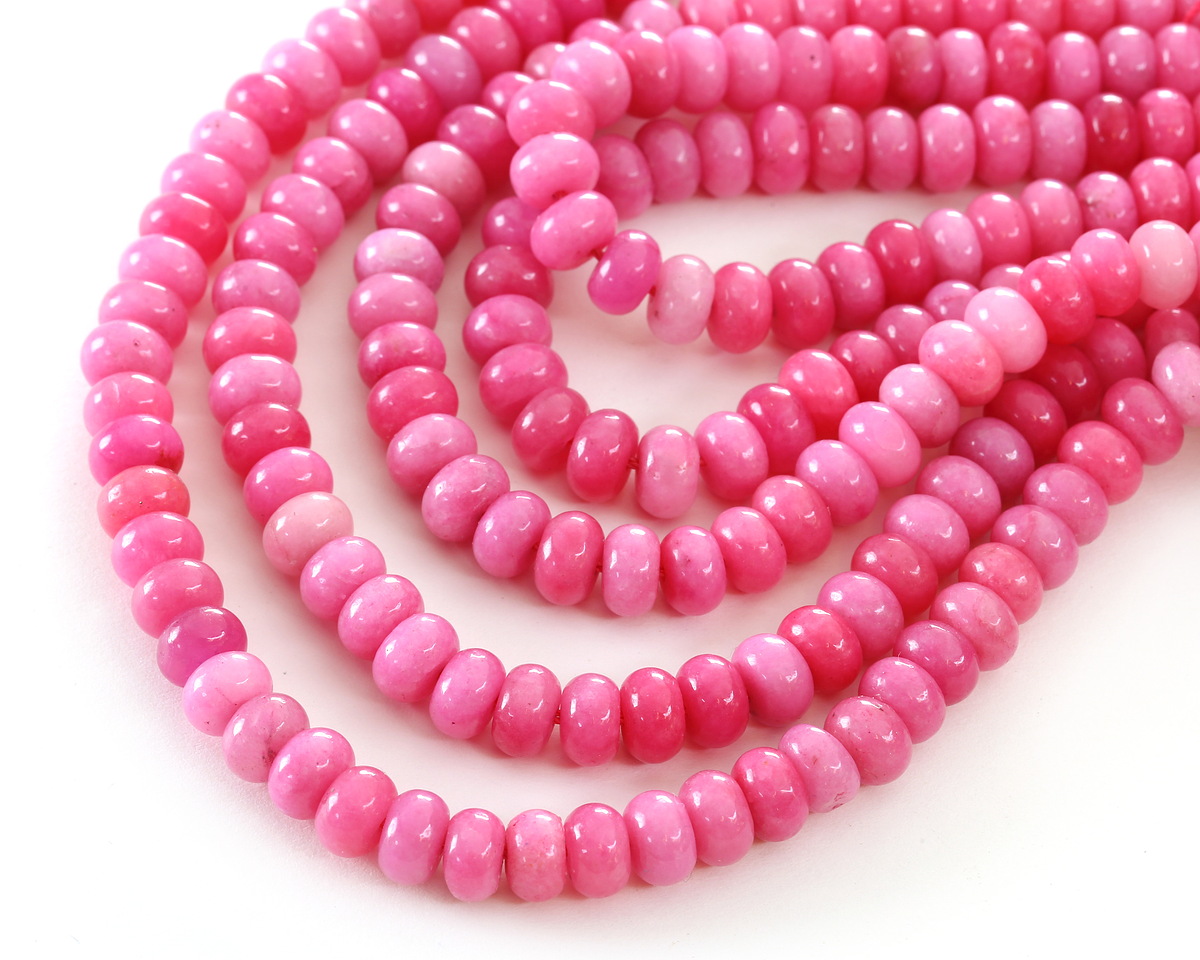 Hot Pink Agate Rondelle 5x8mm
