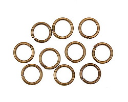 Antique Brass (plated) Round Jump Ring 8mm, 18 gauge