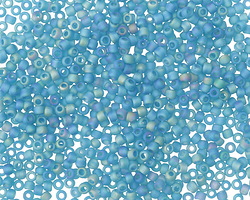 Matte Rainbow Teal Round 11/0 Seed Bead