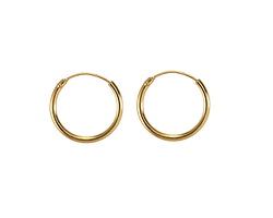 Gold (plated) Endless Hoop Earwire 12mm