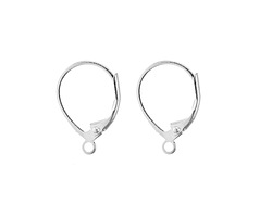 Silver (plated) Leverback w/ Loop 11x16mm (50 pieces)