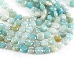 Amazonite (multi) Microfaceted Square 8mm