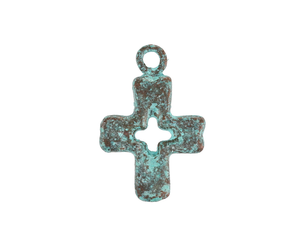 Mykonos Copper (plated) Patina Medium Simple Cross 16x25mm