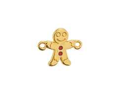 24K Gold (plated) Gingerbread Man Link 17.5x14.5mm