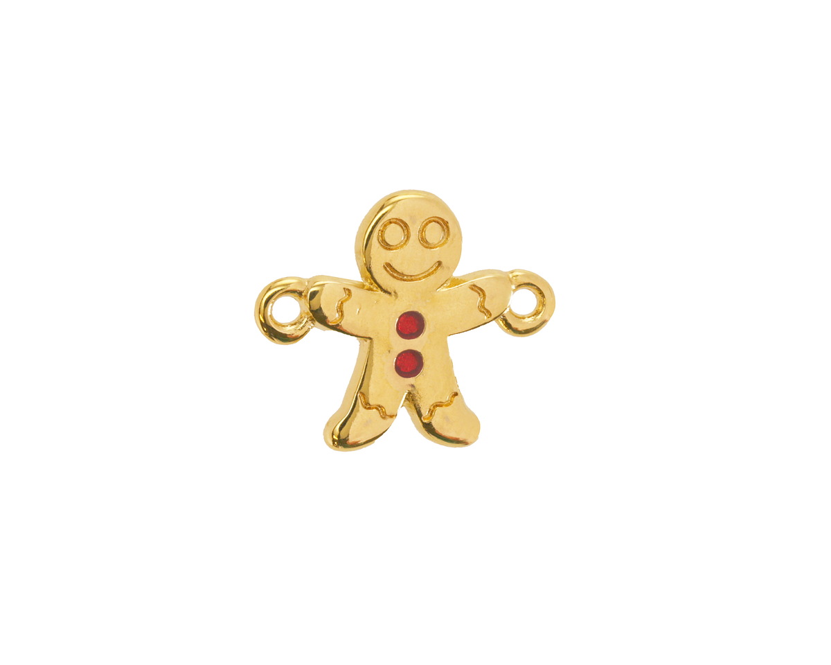 24K Gold (plated) Gingerbread Man Link 17.5x14.5mm