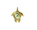 Prehnite w/ Gold Finish Sea Turtle Focal 15x19mm