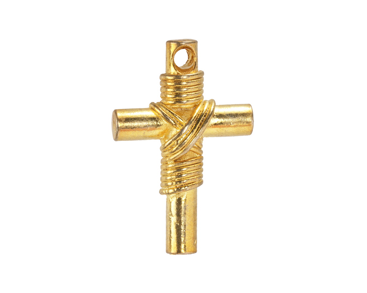 Mykonos Gold (plated) Wrapped Cross 19x29mm