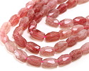Strawberry Quartz Microfaceted Long Nugget 9x14mm