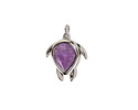 Amethyst w/ Silver Finish Sea Turtle Focal 15x19mm
