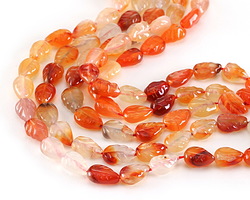 Carnelian (natural) Carved Leaf 11-12x8mm