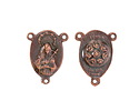 Mykonos Antique Copper (plated) "Terra Santa" Rosary Center Link 13x17mm