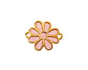 24K Gold (Plated) Transparent Rose Resin Daisy Focal Link 20x16mm
