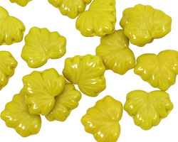 Czech Glass Olivine Maple Leaf 10x13mm