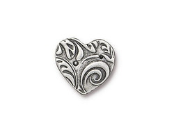 TierraCast Antique Pewter (plated) Amor Heart Button 15x14mm