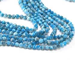 Pacific Blue Apatite (light) Faceted Round 4mm