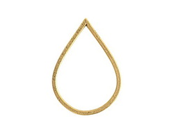 Nunn Design Antique Gold (plated) Hammered Grande Drop 51x37mm