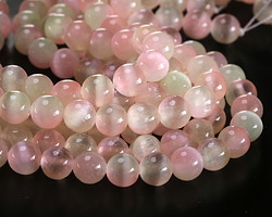 Peach & Yellow Dual-Tone Selenite Round 8mm