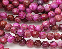 Ruby Crazy Lace Agate Faceted Round 8mm