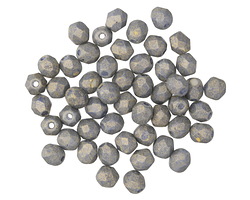 Czech Glass Pacifica Poppy Seed Fire Polished Round 4mm