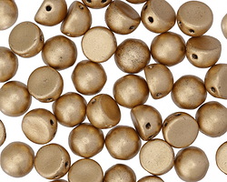 CzechMates Matte Metallic Flax 2-Hole Cabochon 7mm